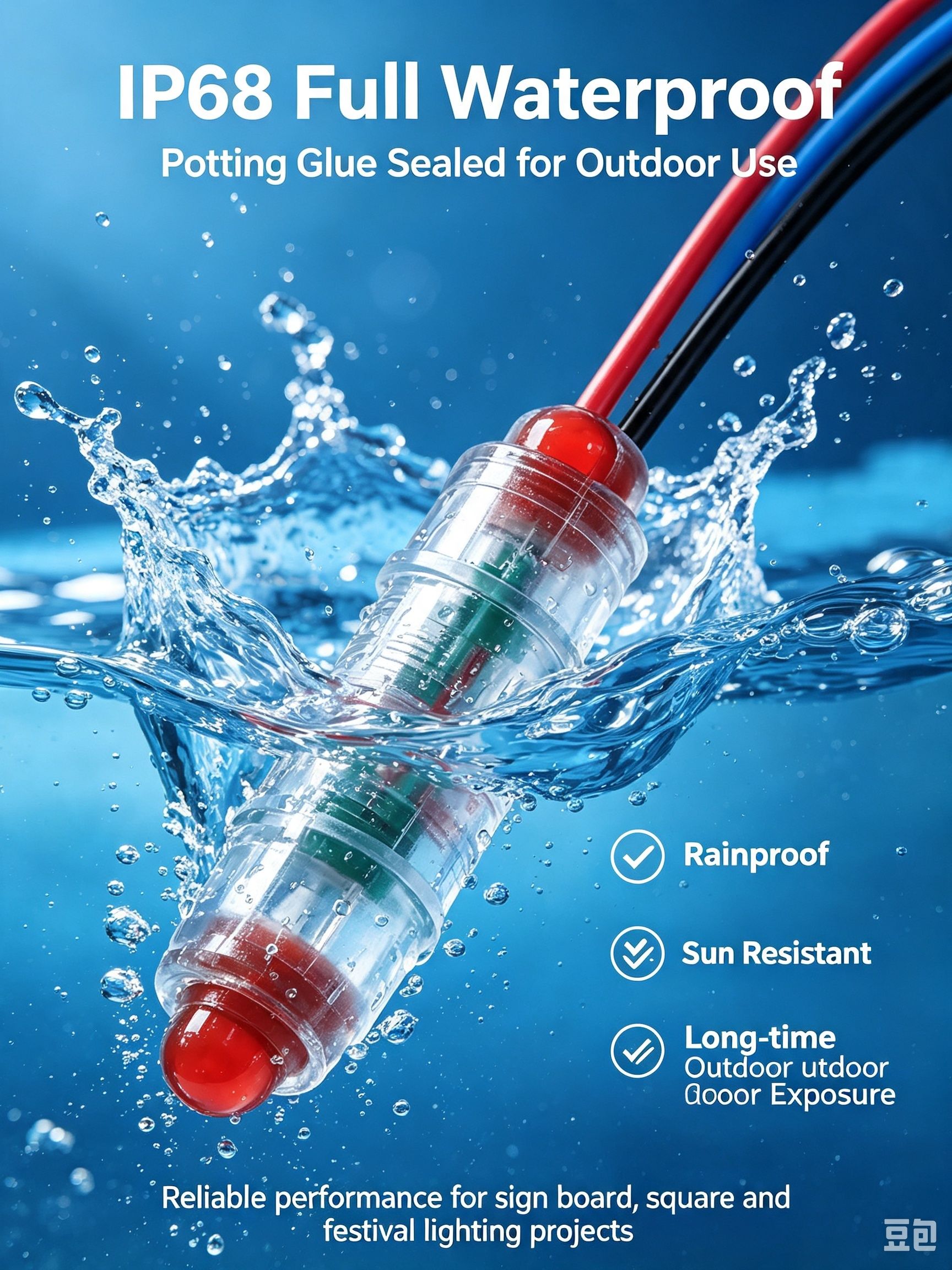 IP68 potting glue waterproof 12mm bullet pixel string